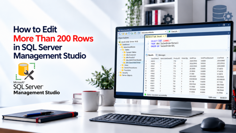 How to Edit More Than 200 Rows in SQL Server Management Studio