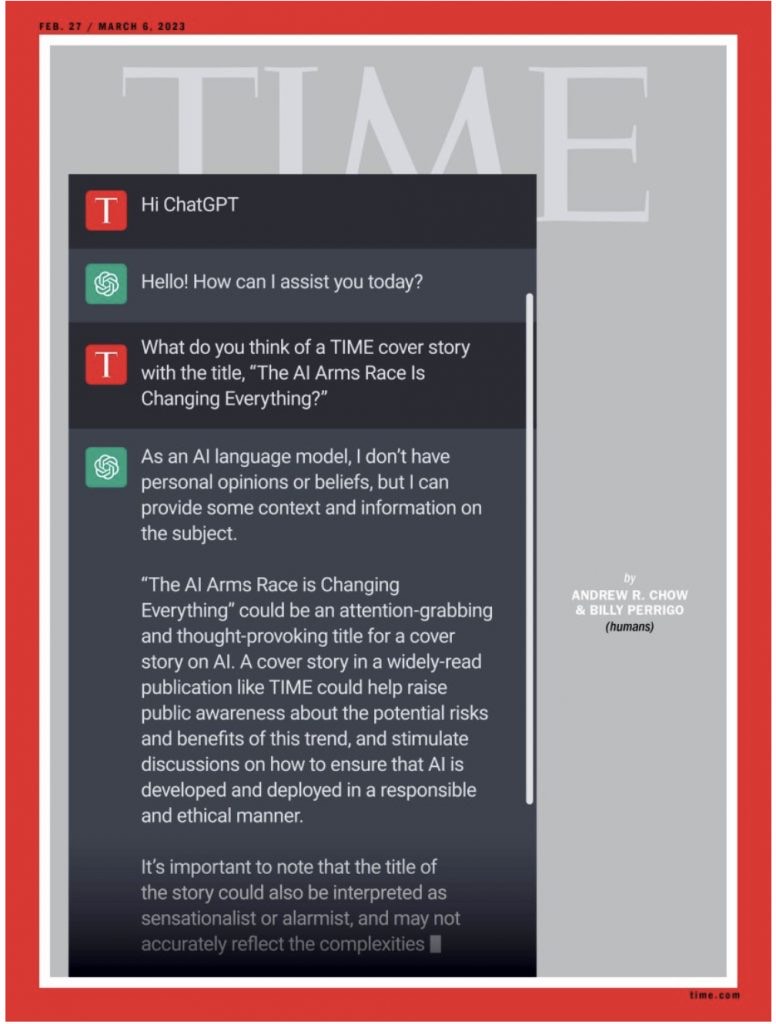 The likes of ChatGPT have created a revolution by which AI models are getting more publicly accessible, thereby democratizing the ecosystem. The impact has been so large that ChatGPT was recently featured on the cover page of TIME Magazine.