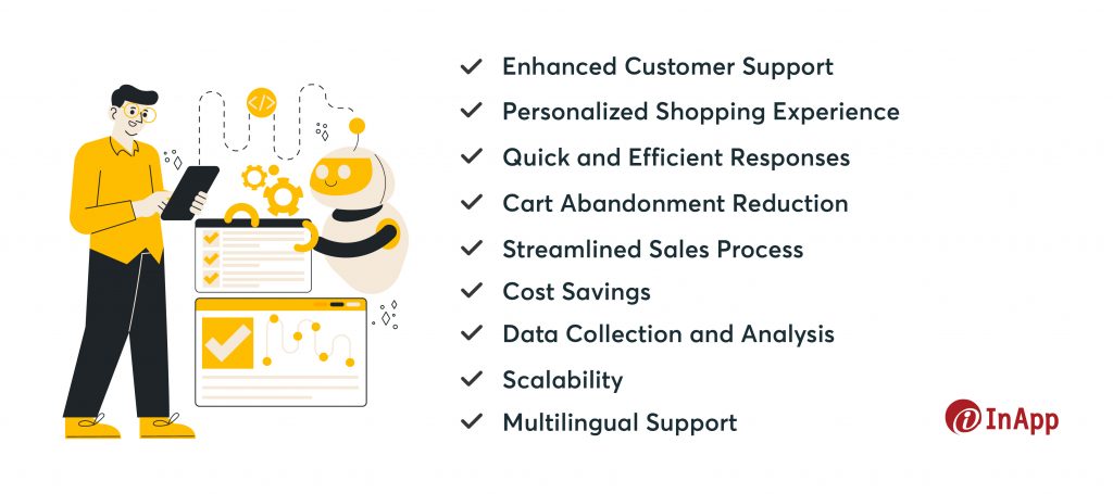 What are the benefits of E-commerce chatbots?