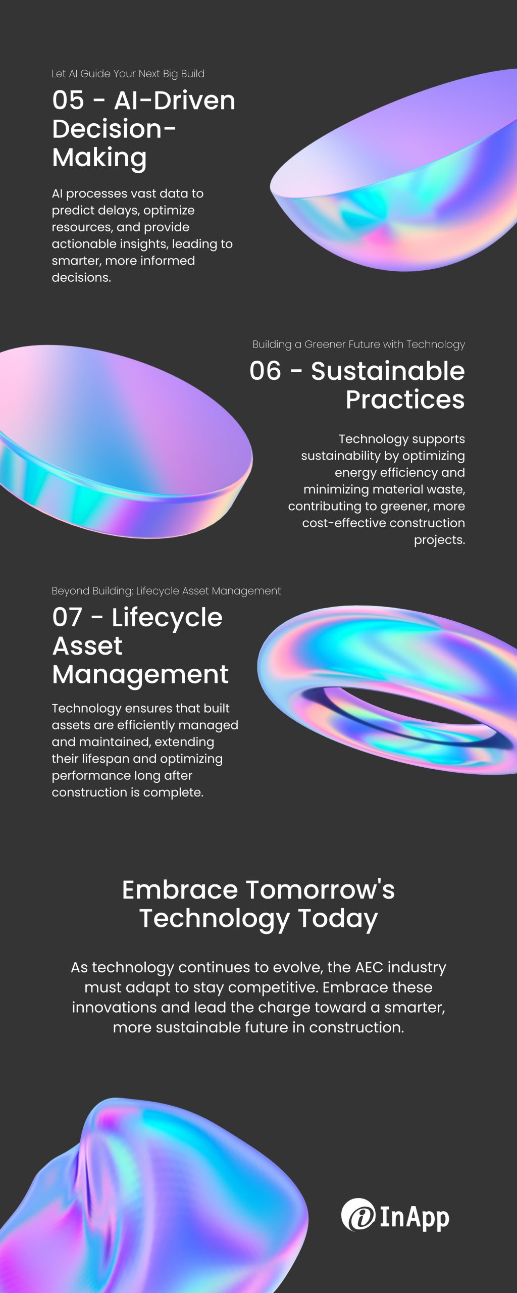 Short Infographics 2 - Embracing the Future: 7 Ways Technology is Redefining the AEC Project Lifecycle